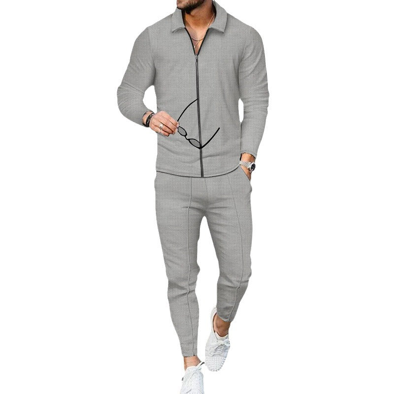 Men's tracksuit with modern zipper and elastic waistband Lisslune