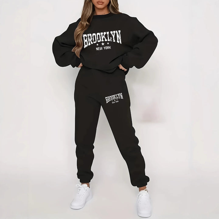 Women's hoodie and jogger set with urban Brooklyn design Lisslune