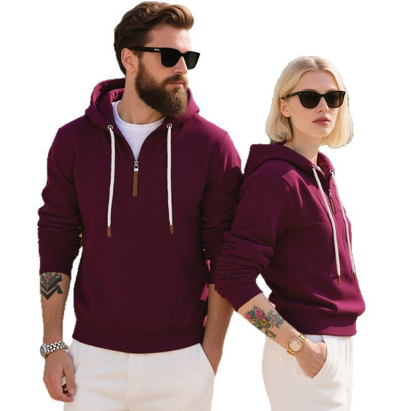 Men's fleece hoodie with modern zipper and kangaroo pocket Lisslune