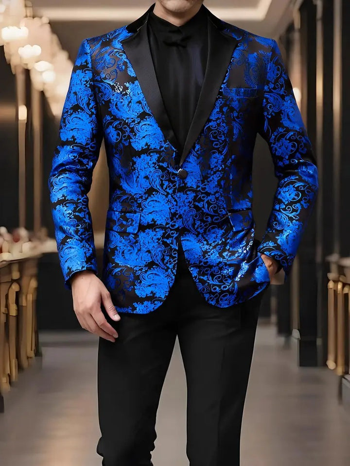 Men's extravagant sequin blazer with floral design Lisslune