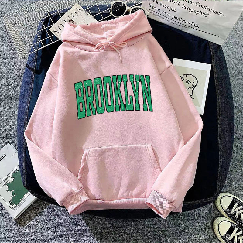 Women's Hoodie with Casual Brooklyn Print Lisslune