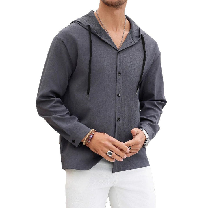Men's Casual Shirt Jacket with Hood and High-Quality Fabric Lisslune