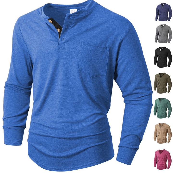 Men's Long Sleeve Henley Shirt Lisslune