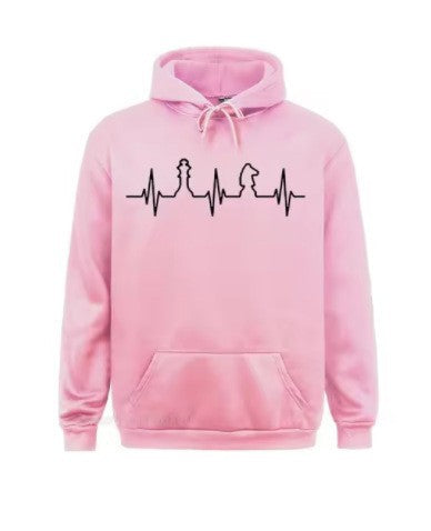 Women's Hoodie with Creative Chess Motif Lisslune
