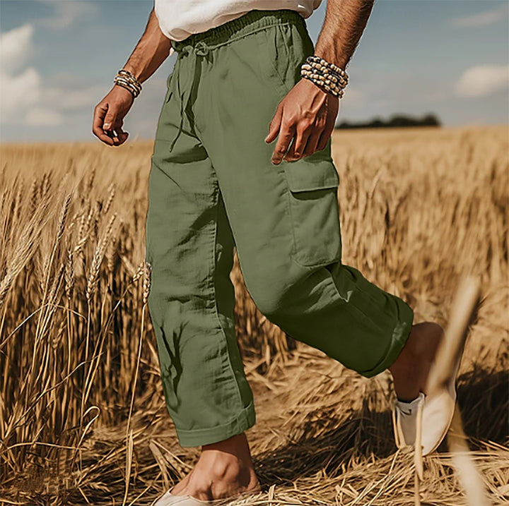 Men's cargo shorts with elastic waistband and multifunctional pockets Lisslune