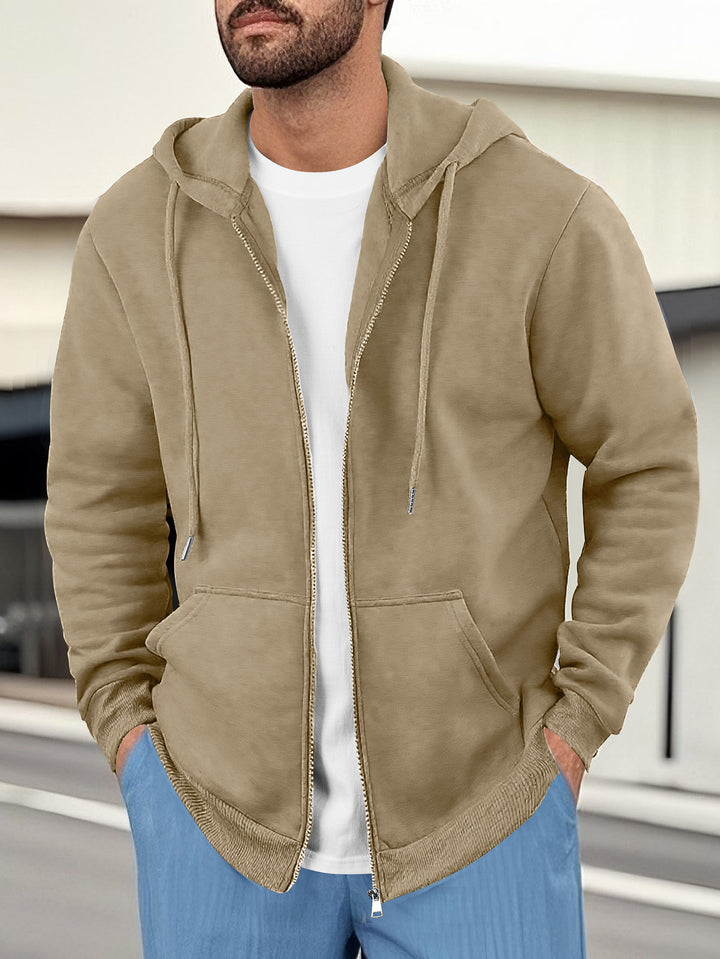 Men's casual hoodie jacket with breathable sweat fabric and practical pockets Lisslune