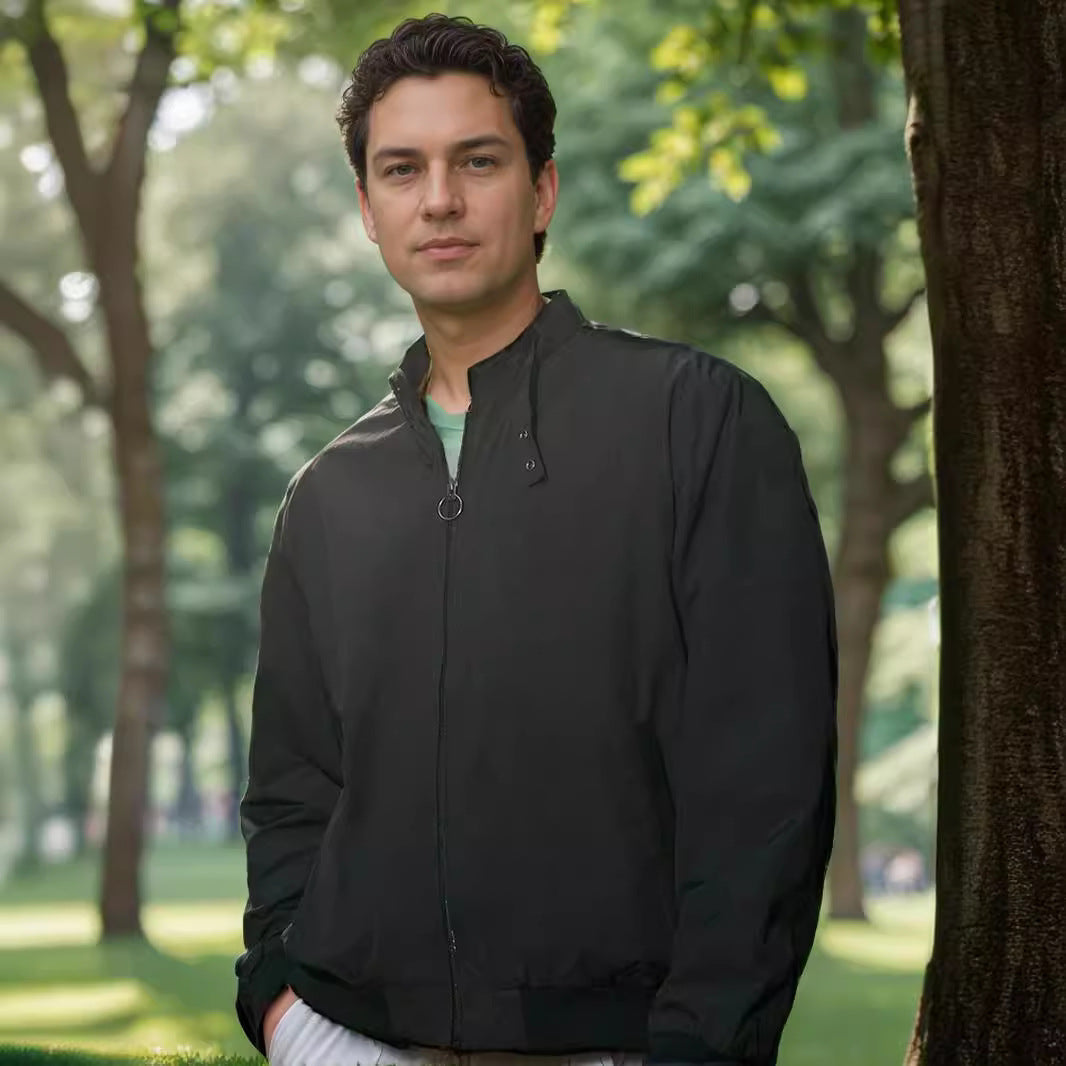 Men's lightweight transitional jacket with high collar and side pockets Lisslune
