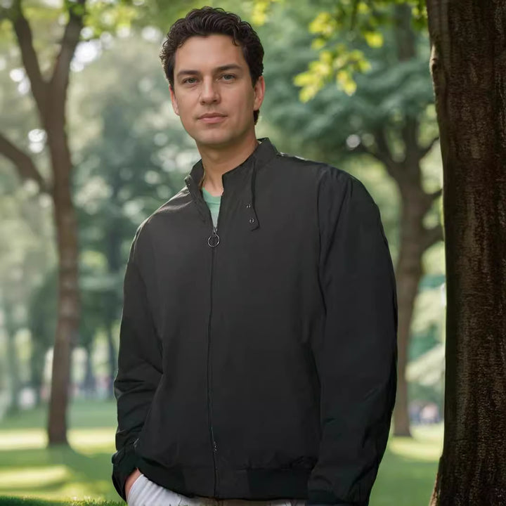 Men's lightweight transitional jacket with high collar and side pockets Lisslune
