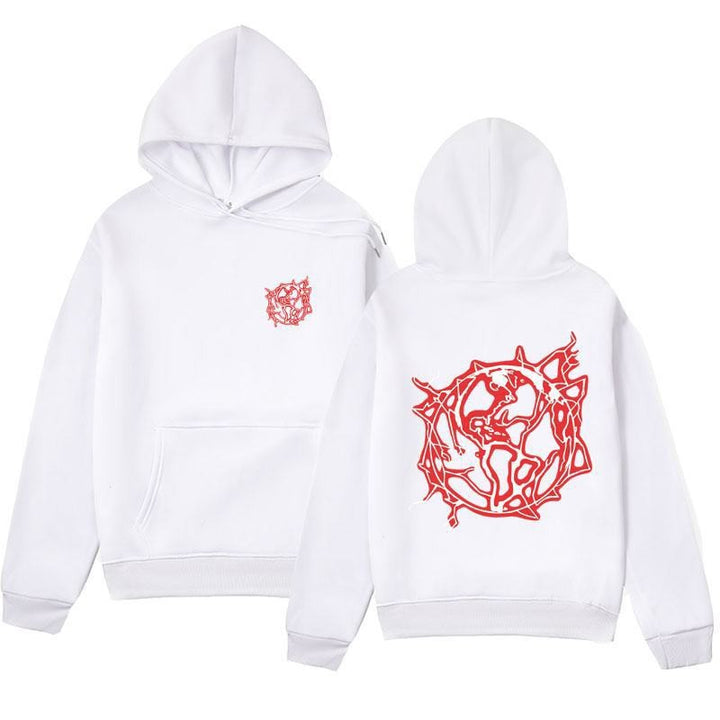 Women's hoodie sweatshirt with artistic graphic print and practical kangaroo pocket Lisslune