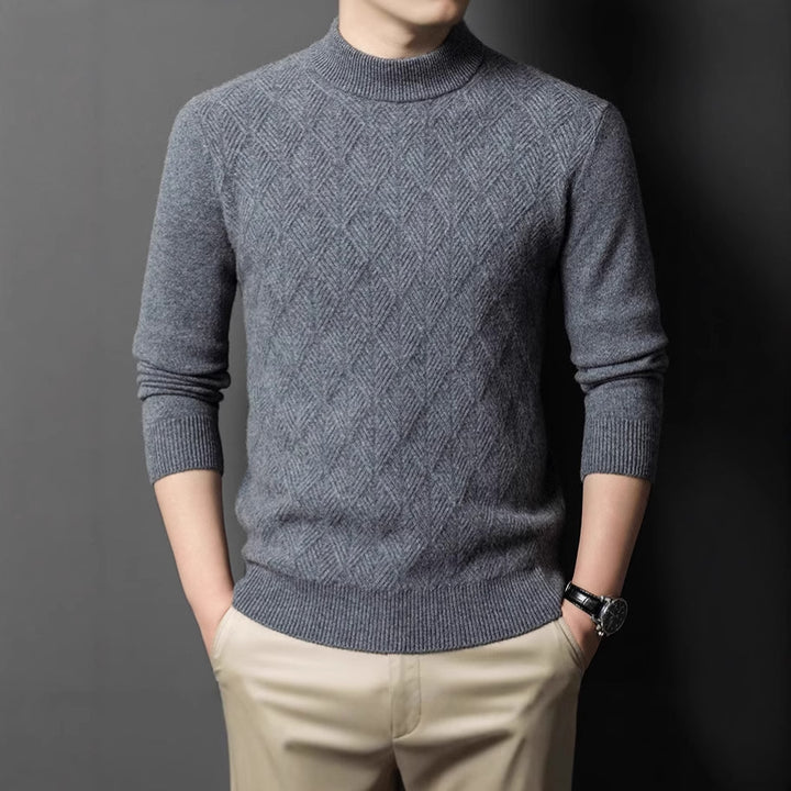 Men's fashionable fine-knit sweater with diamond pattern Lisslune