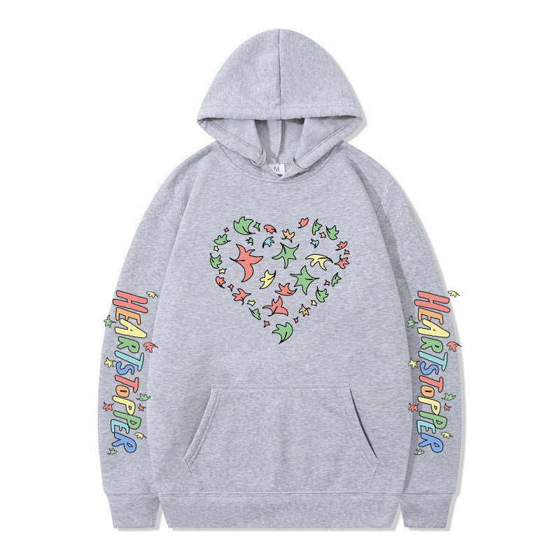 Women's hoodie with creative heart and leaf design Lisslune