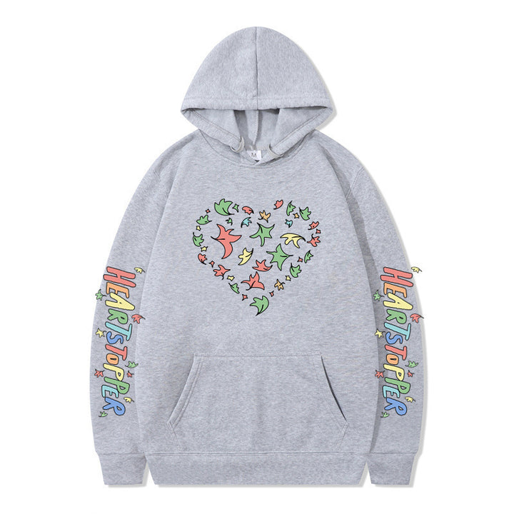 Women's hoodie with creative heart and leaf design Lisslune