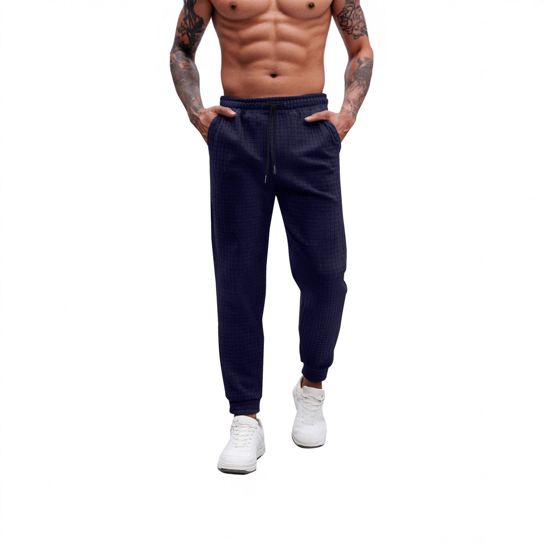 Men's Comfortable Sweatpants with Textured Design and Elastic Waistband Lisslune