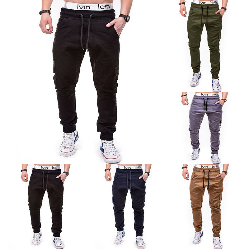 Men's cargo jogging pants with elastic waistband and practical side pockets Lisslune