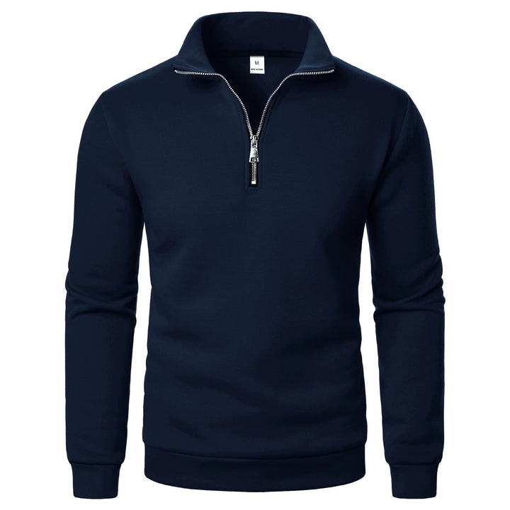 Men's fleece pullover with practical stand-up collar and zipper Lisslune