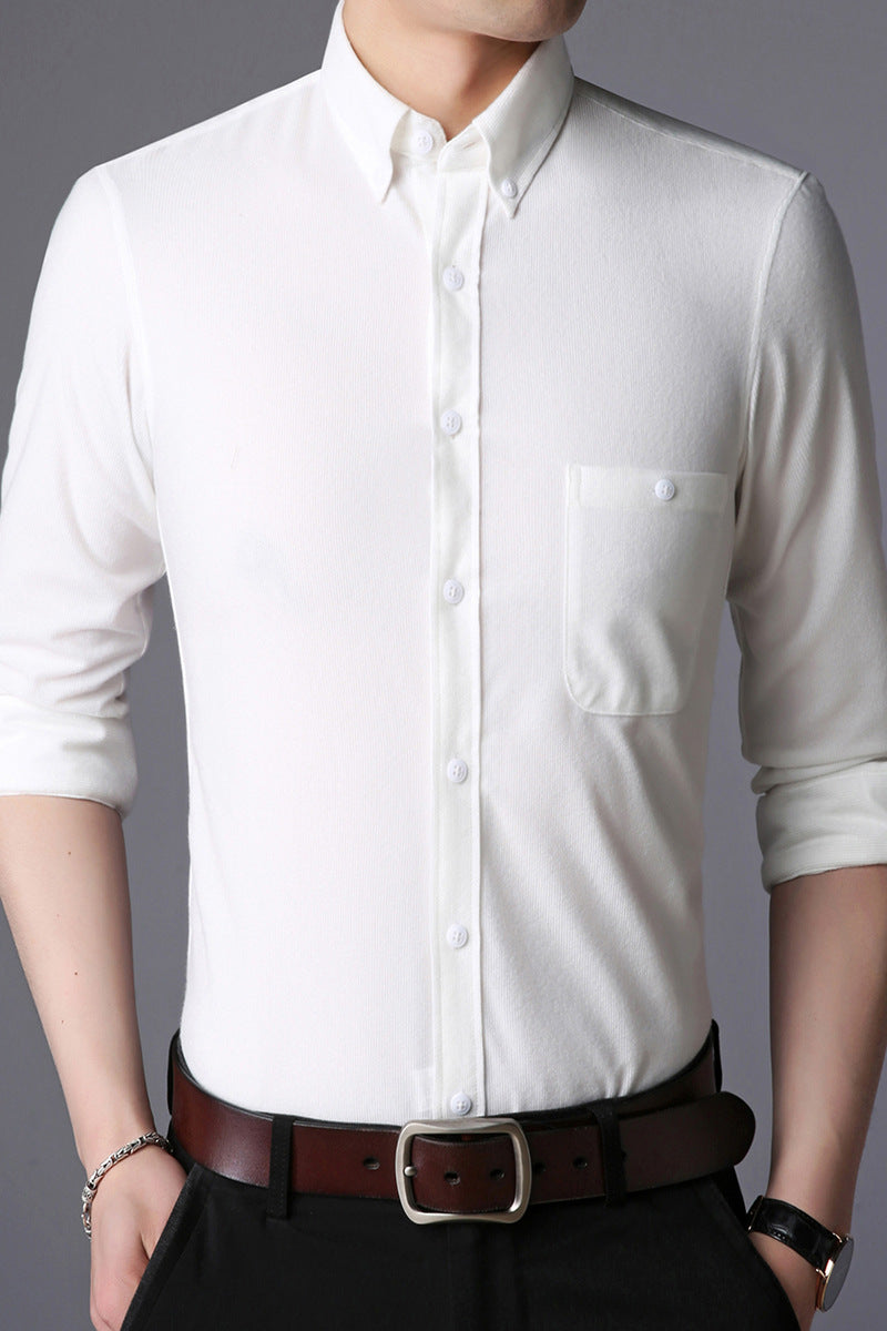 Men's long sleeve shirt with classic button-down collar Lisslune