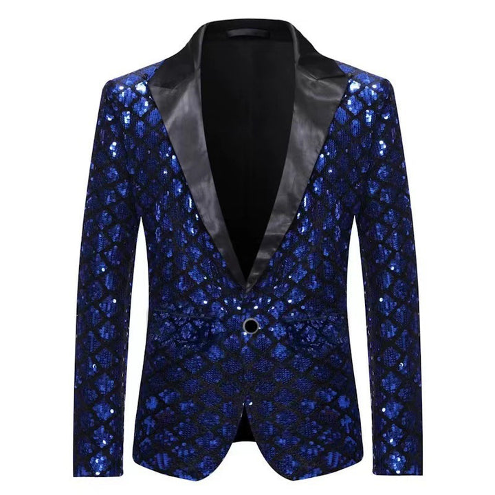 Men's Glittering Tuxedo Jacket in Modern Design Lisslune