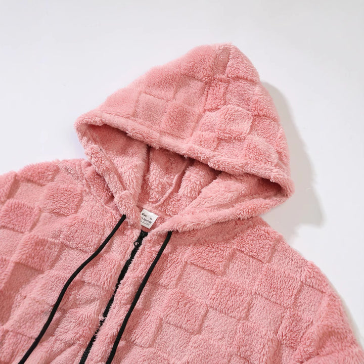 Men's fleece jacket with textured design and practical zipper Lisslune