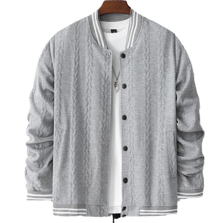 Men's casual cardigan in a modern look with high collar and snap button closure Lisslune