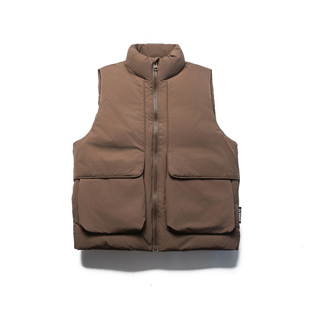 Men's Quilted Transitional Jacket with High Collar and Generous Pockets Lisslune