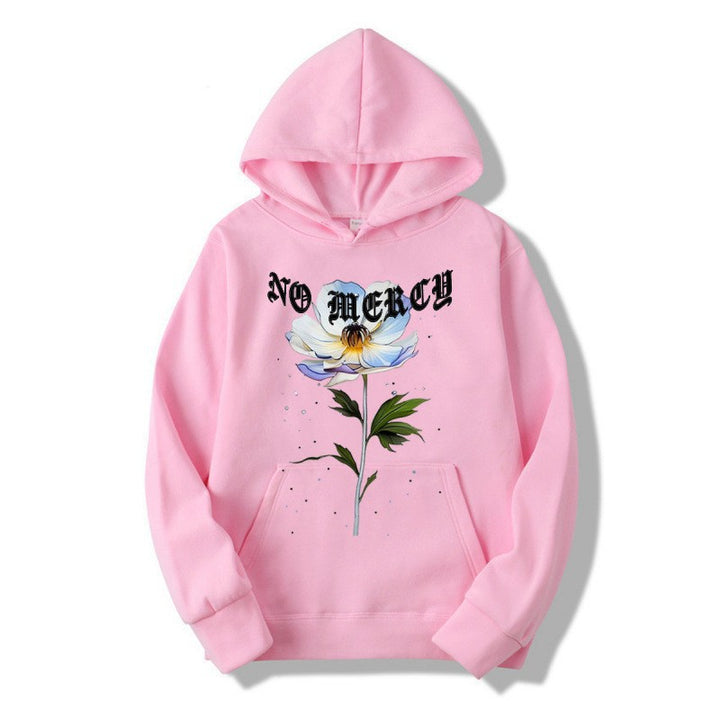 Women's hoodie with floral print and prominent lettering Lisslune