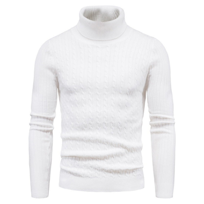 Men's turtleneck sweater with cable pattern Lisslune