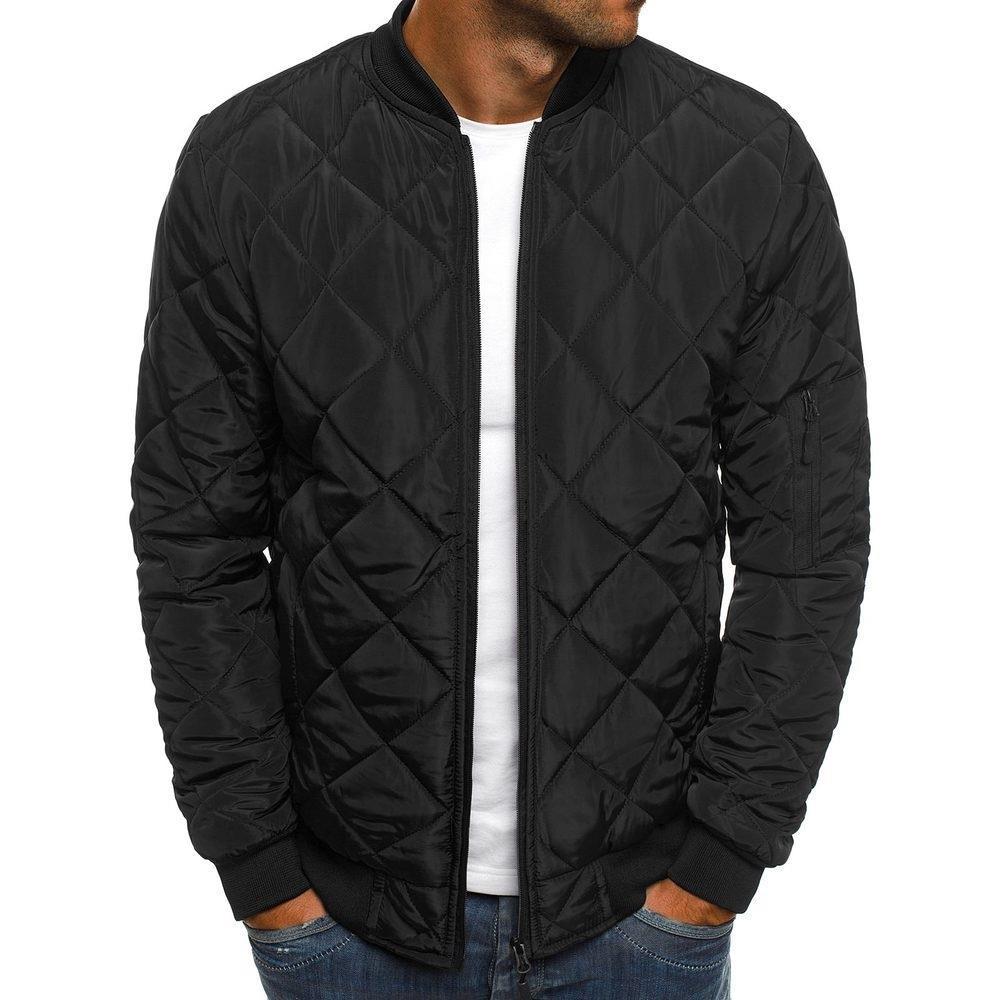 Men's padded jacket with elastic ribbed cuffs and practical zip pockets Lisslune