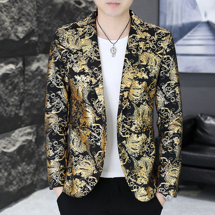 Men's Elegant Jacquard Blazer with Modern Details Lisslune