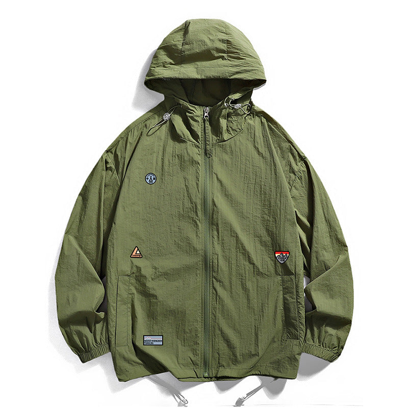 Men's multifunctional outdoor jacket with adjustable hood and zip pockets Lisslune