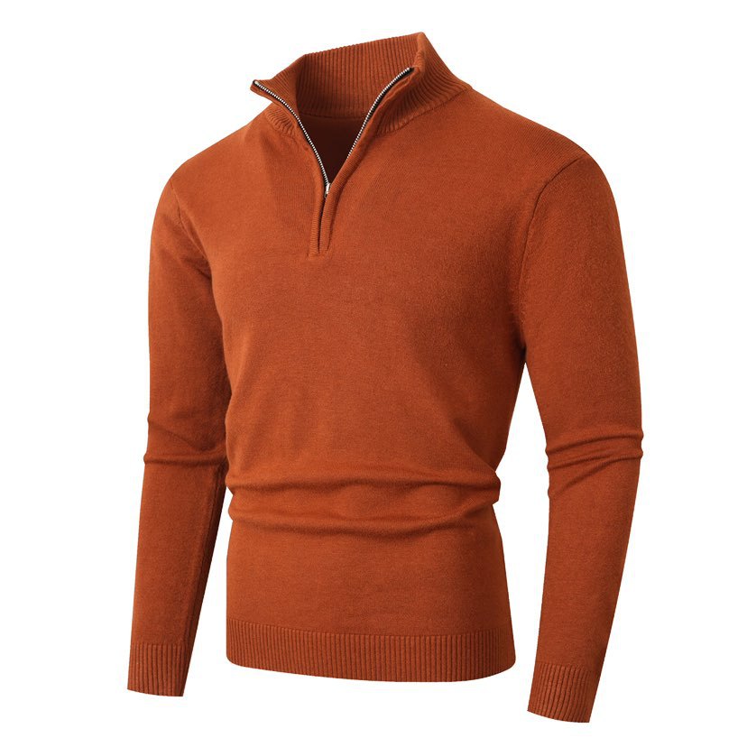 Men's knit sweater with modern standing collar and high-quality zipper Lisslune