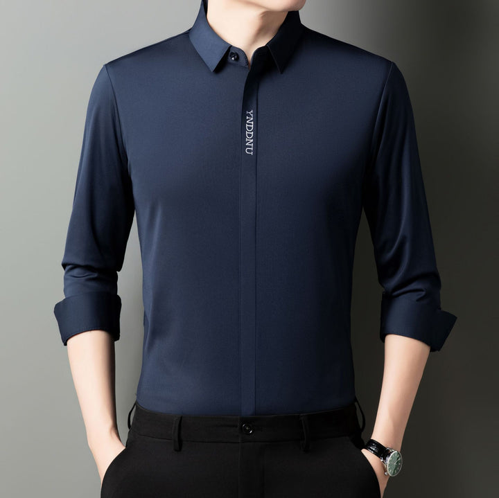 Men's Long Sleeve Shirt with Elegant Satin Finish Lisslune