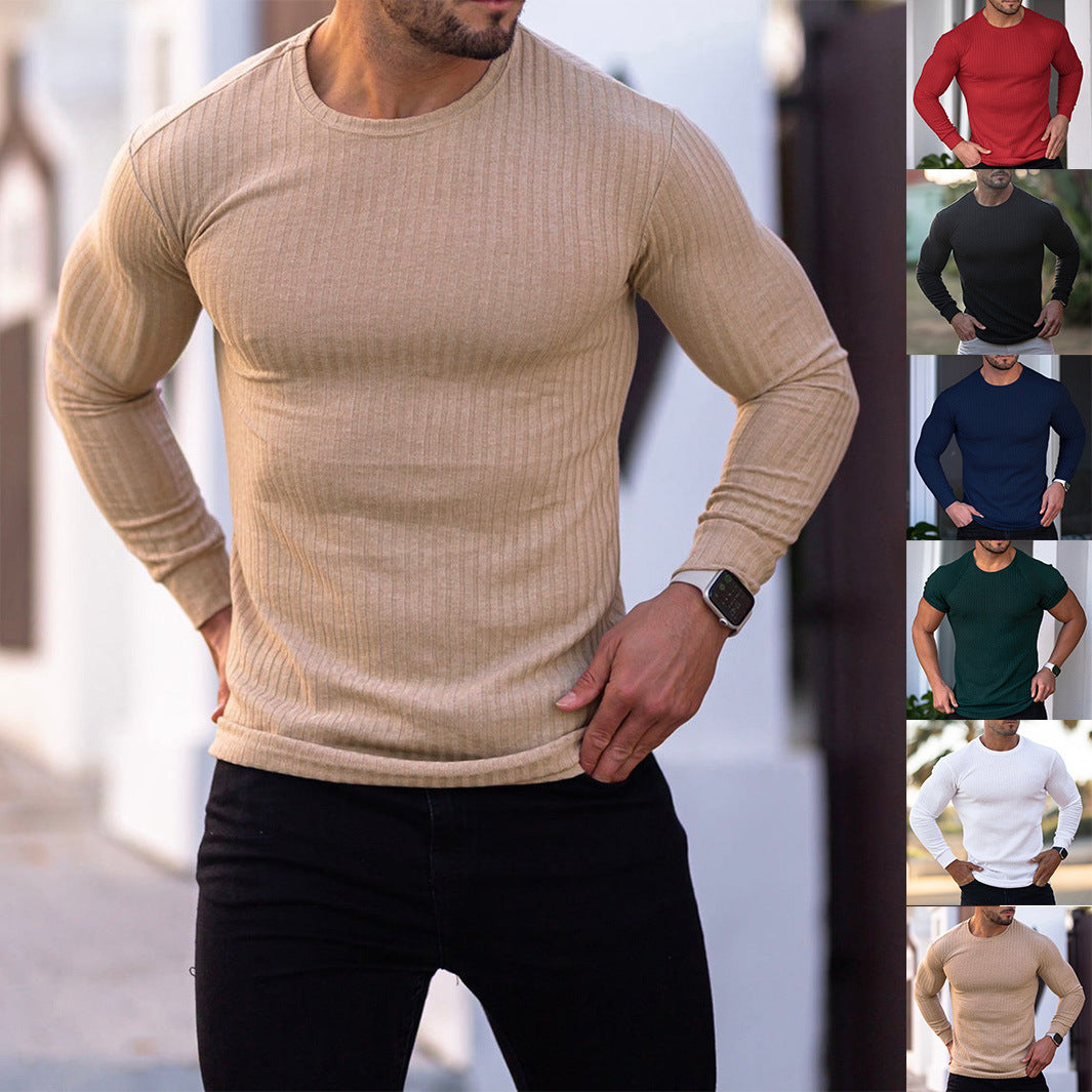 Men's long sleeve shirt with fine ribbed texture Lisslune