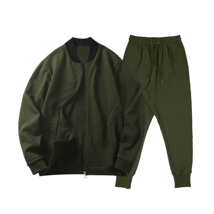 Men's sporty leisure set with soft fleece material and practical hood Lisslune