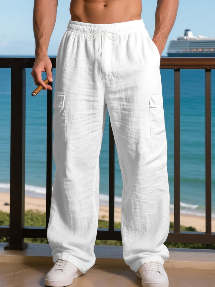 Men's relaxed cargo pants with elastic waistband and practical side pockets Lisslune