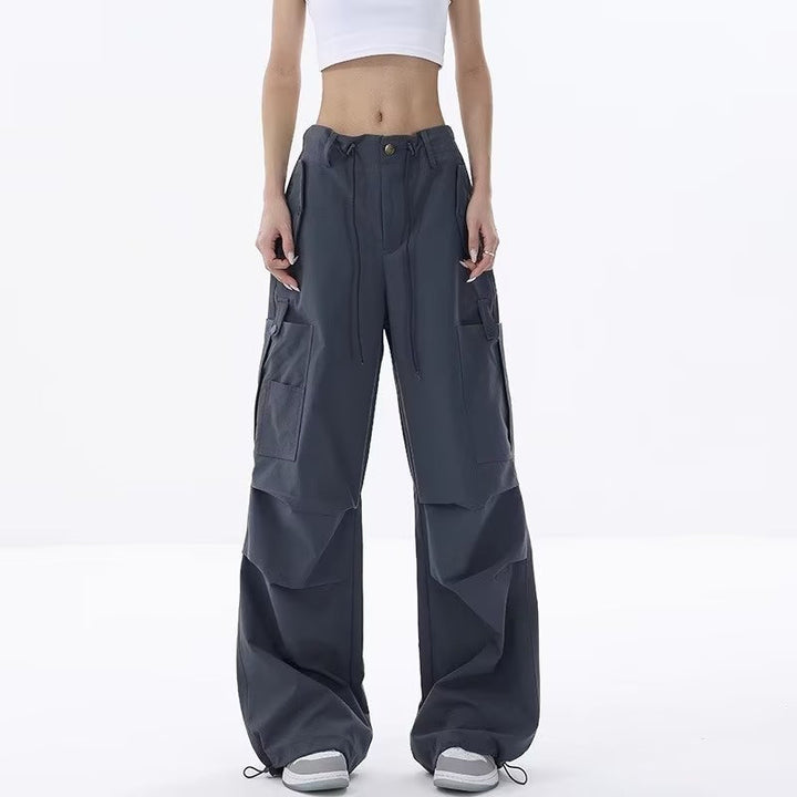 Women's cargo pants in a casual oversized cut with practical pockets and adjustable waistband