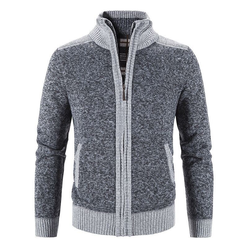 Men's cardigan with fashionable zipper and high collar Lisslune