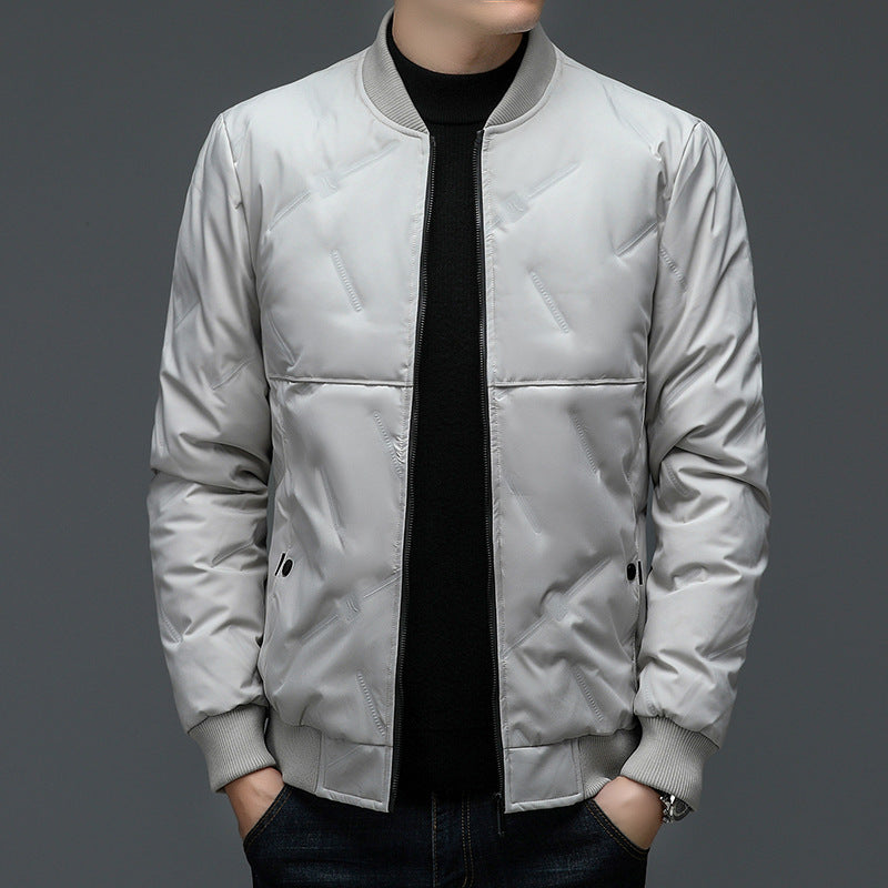 Men's quilted bomber jacket with high collar and reflective details Lisslune