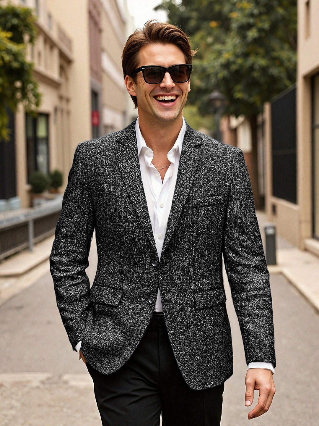 Men's stylish and elegant blazer with textured fabric Lisslune