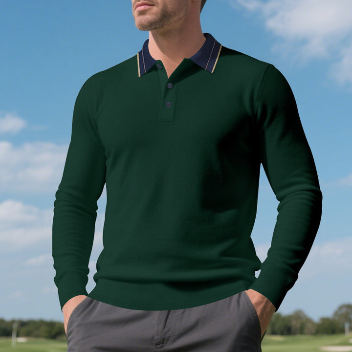 Men's Long Sleeve Polo Shirt Lisslune
