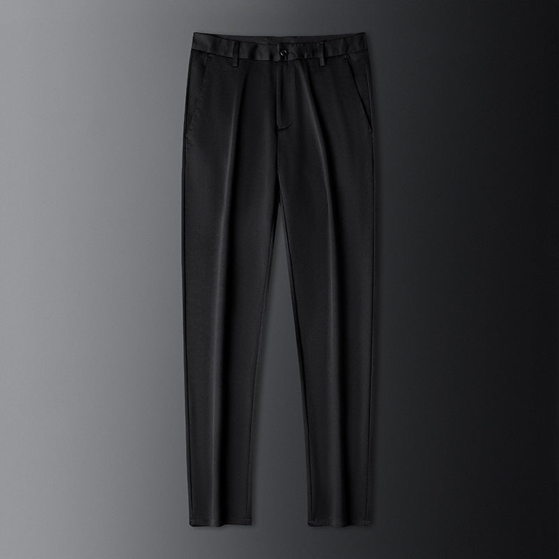 Men's Elegant Slim-Fit Fabric Trousers Lisslune