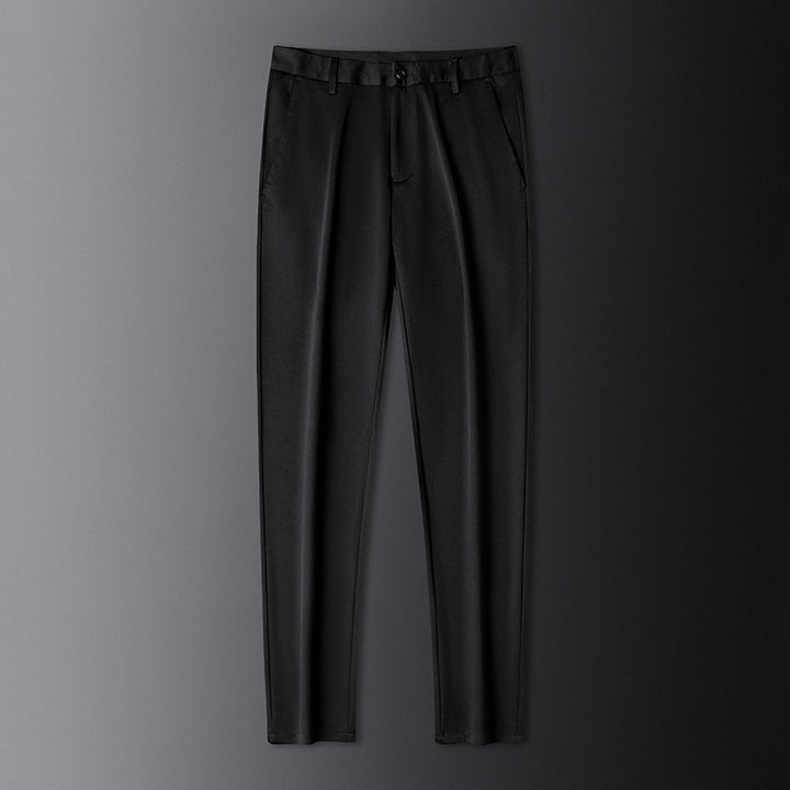 Men's Elegant Slim-Fit Fabric Trousers Lisslune
