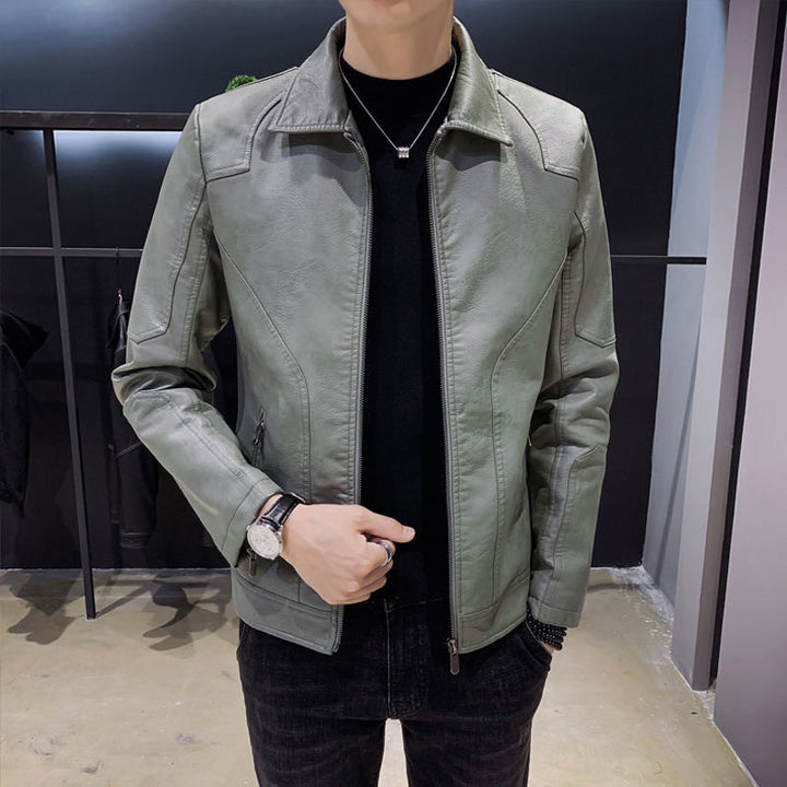 Men's Casual Synthetic Leather Jacket Lisslune