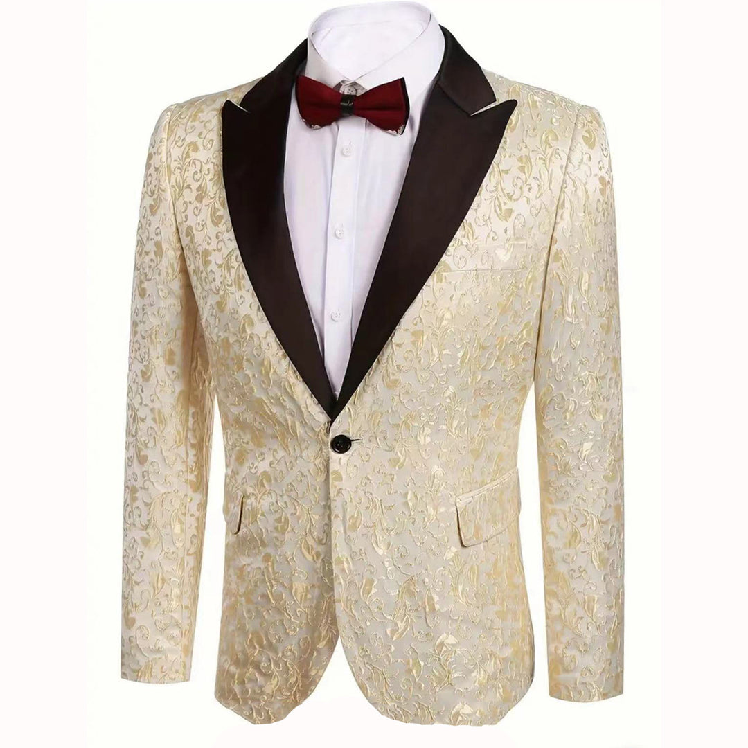 Men's luxurious sequin blazer with floral design Lisslune