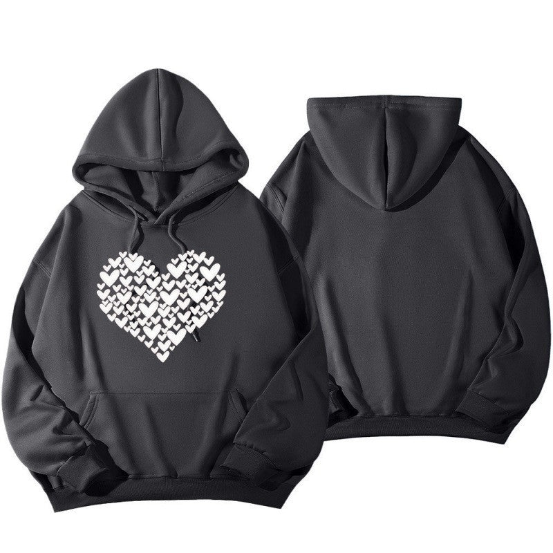 Women's Hoodie Sweatshirt with Large Heart Design Lisslune