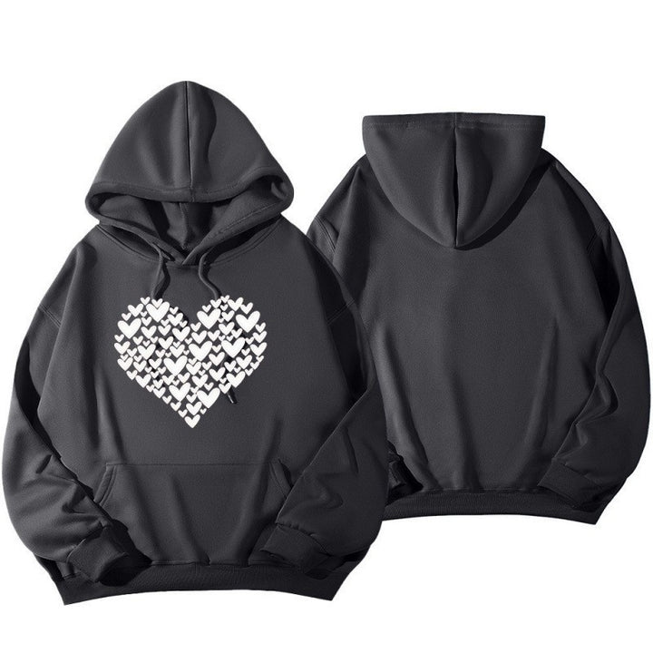 Women's Hoodie Sweatshirt with Large Heart Design Lisslune