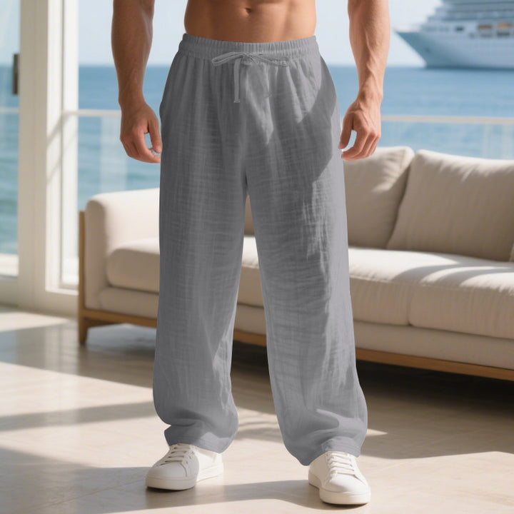 Men's airy beach pants with elastic waistband and side pockets Lisslune