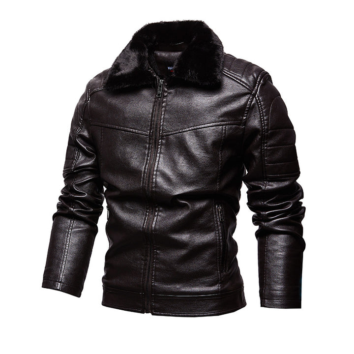 Men's Biker Jacket with Soft Lining and Side Zip Pockets Lisslune