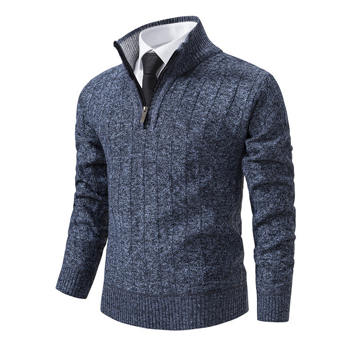 Men's fine-knit sweater with zipper and textured design Lisslune