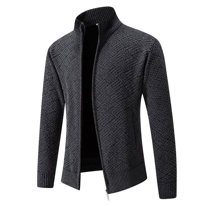 Men's cardigan with modern check pattern Lisslune