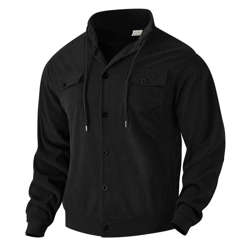 Men's stylish cord jacket with adjustable collar and practical chest pockets Lisslune